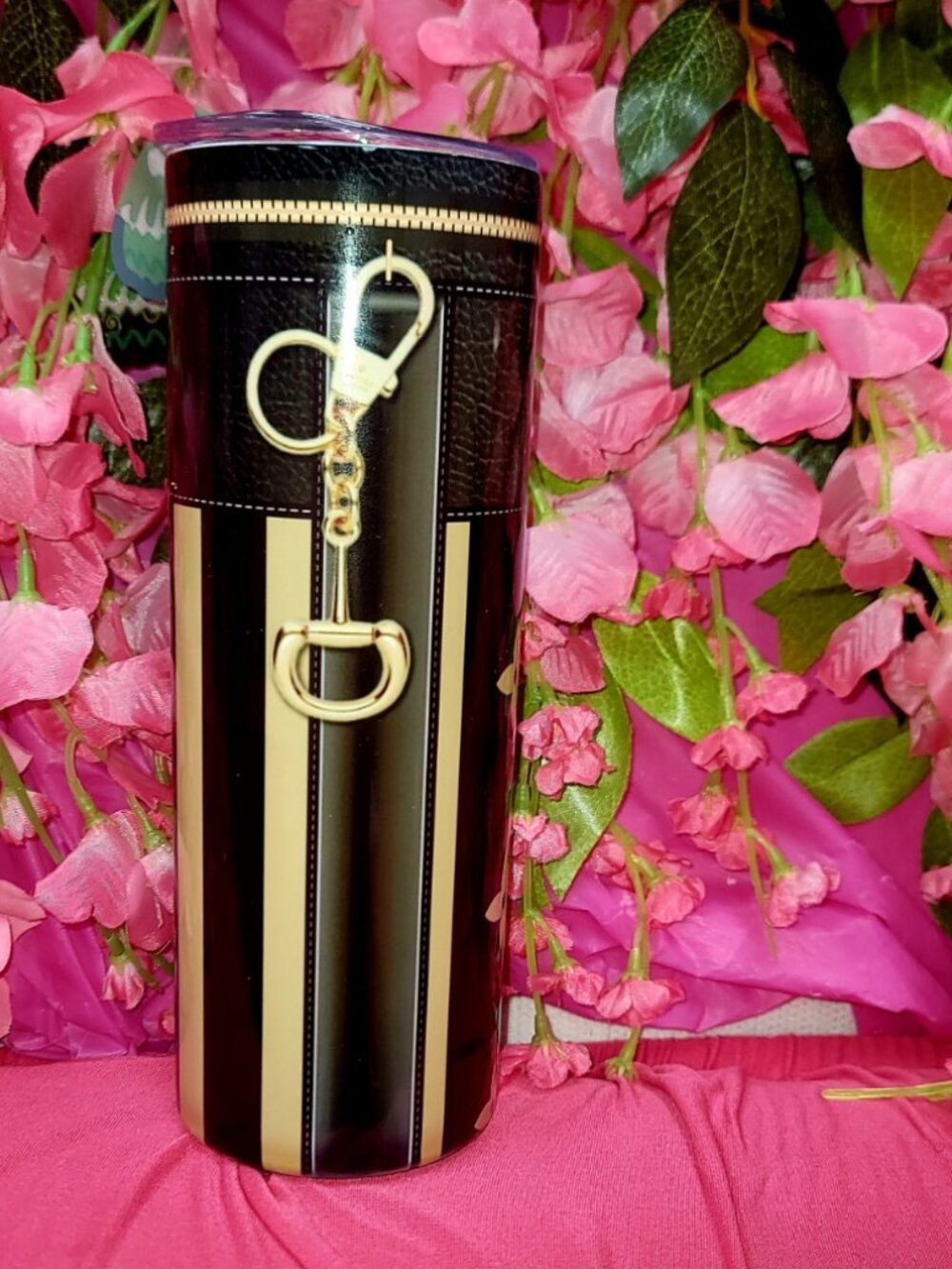 Luxury Designer Purse 20oz Tumbler w/Lid & Straw - Picture 2 of 5